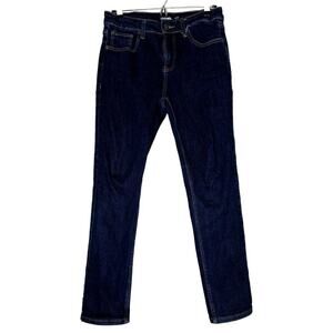 RSQ Denim Jeans Slim Straight Men Boys 29 x 30 Dark Wash Blue 98% Cotton 2% Span